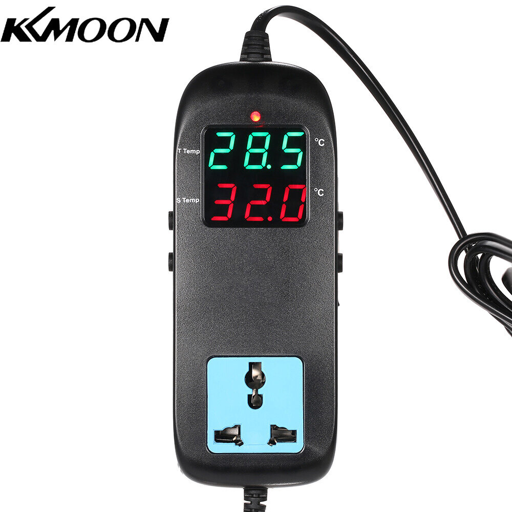 Kkmoon bộ điều nhiệt bộ ổn nhiệt điện tử chăn nuôi màn hình led kỹ thuật số cặp nhiệt điện điều khiển nhiệt độ có ổ cắm ac 90v ~ 250v