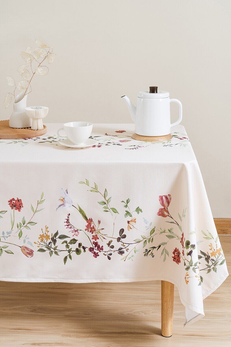 Gambar Pastoral Light Luxury Ins Hand Painted Tablecloth Nordic Flower Plant Waterproof Oil Proof Tablecloth