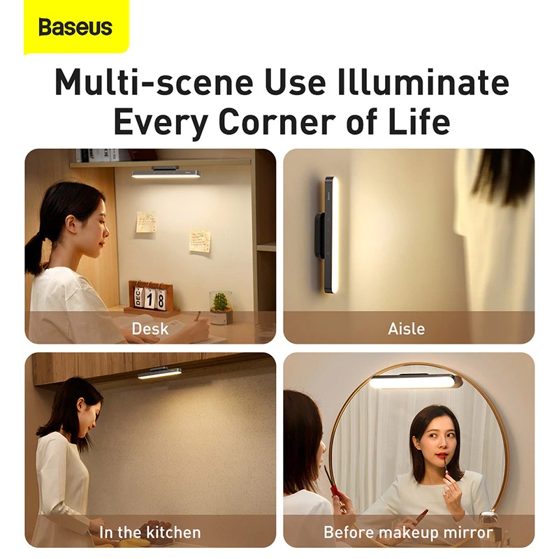 Baseus Night Light Hanging Magnetic LED Table Lamp Stepless Dimming ...