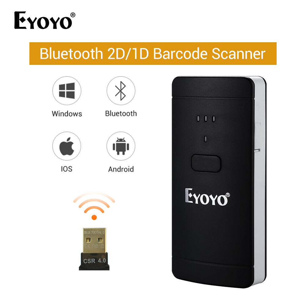 Eyoyo đầu đọc mã vạch máy quét mã vạch bluetooth di động 9h làm việc cho nhà kho