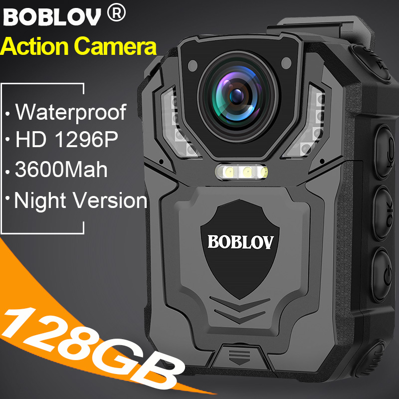 BOBLOV T5 Body Camera Mini Sport Action Camera HD 1296P 128GB 3600mAH with Night Vision 140° Lens Waterproof Motion Detect DVR Video Audio Recorder BodyCam Camcorder Wearable Digital Police Camera Motorcycle Dash Cam for Vlogging ราคา 3,298 บาท*ส่งฟรี