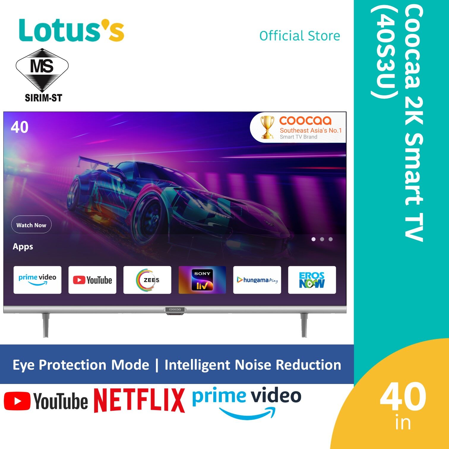 Coocaa 40" Full Hd Led 2K Smart Tv (40S3U) Harga 699 Ringgit*Penghantaran Percuma