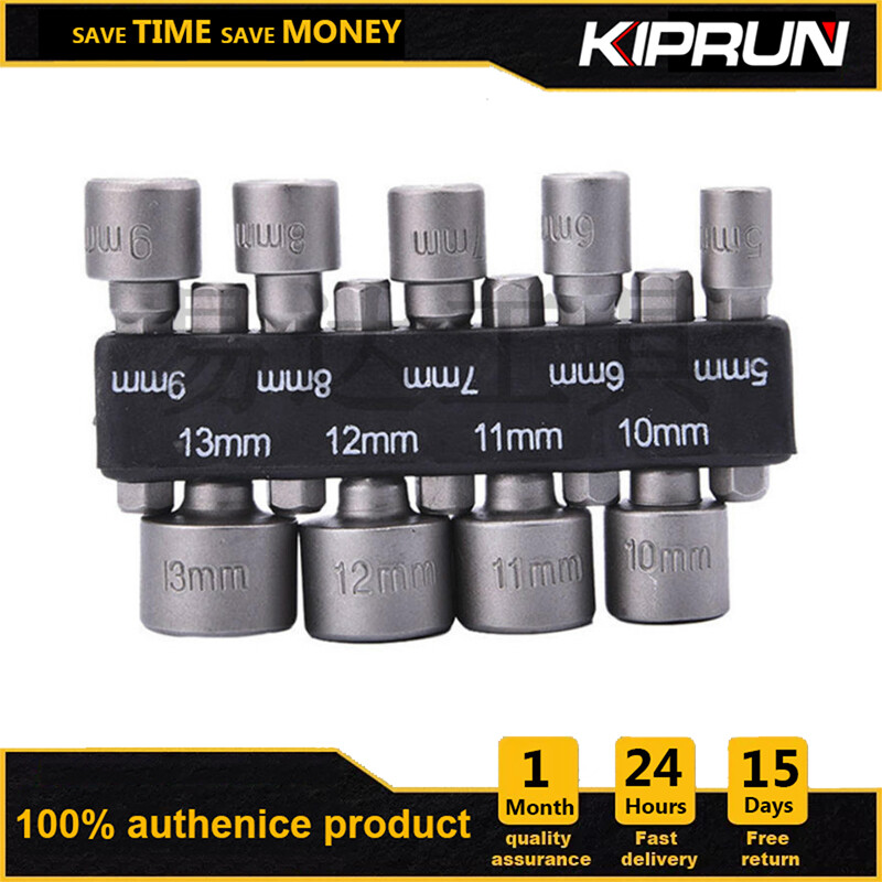 KIPRUN 9Pcs 5-12Mm Đai Ốc Sáu Cạnh Điều Khiển Mũi Khoan Tuốc Nơ Vít Đầu Tuýt Bộ Cờ Lê Mũi Khoan Bộ Chuyển Đổi Mũi 1/4 "Chuôi Lục Giác Dụng Cụ Điện Cho Tua Vít Điện Xử Lý Các Công Cụ