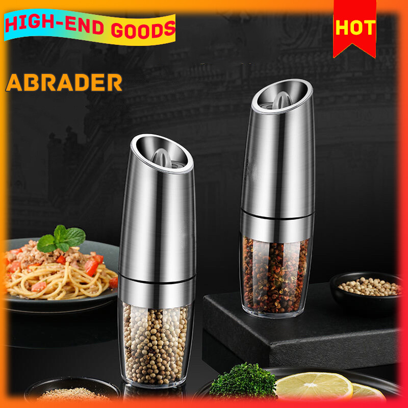 Gambar Stainless Steel ABS Electric Induction Pepper Grinder Gravity Induction Grinder Electric Pepper Mill Set Spot