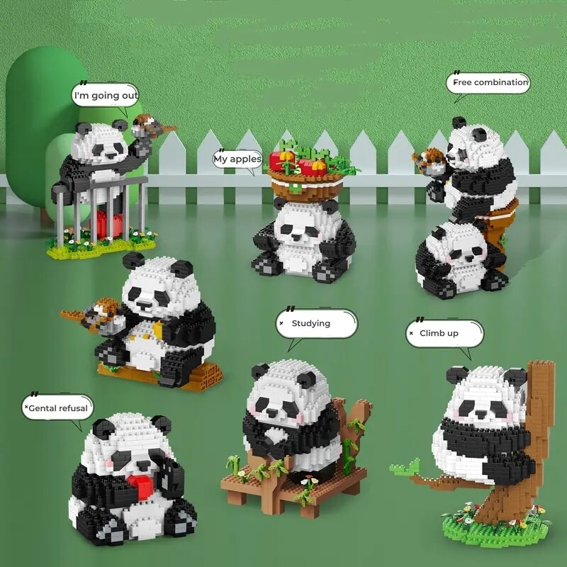 Bộ xếp hình đồ chơi tự làm gấu trúc, quà tặng sinh nhật Đồ chơi xếp hình gấu trúc, quà tặng tiệc, quà tặng đồ chơi giáo dục sáng tạo