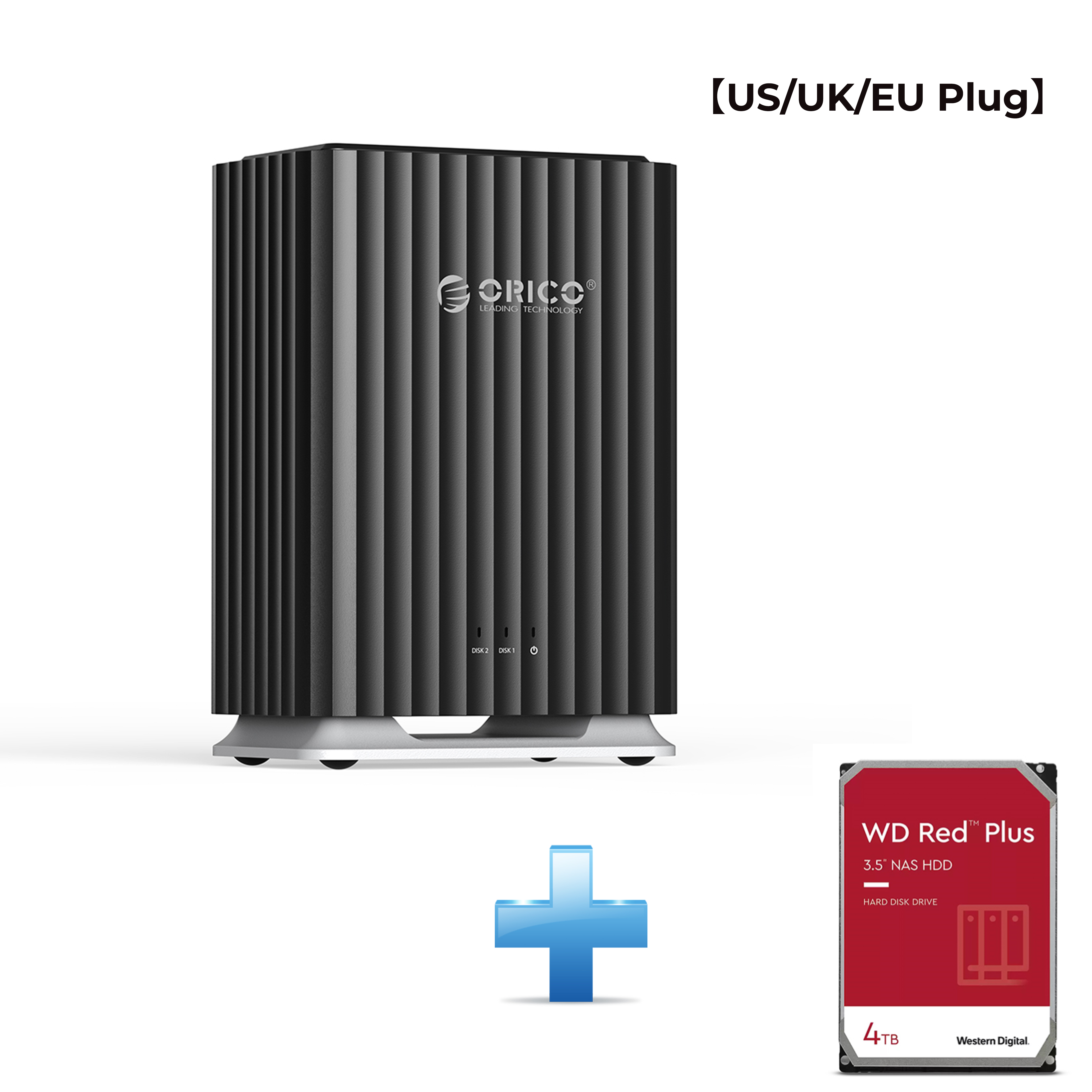 ORICO Ổ đĩa cứng gắn ngoài DAS 110TB Type-C Vỏ ổ HDD 5gbps 2 BAY 5 dung tích lớn bay cho ổ cứng 3.5 