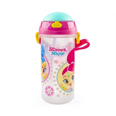 Kidztime x Shimmer & Shine Children Toddler BPA Free Cartoon Character Straw Water Bottle + FREE Straw Replacement Program (550ml) (3)