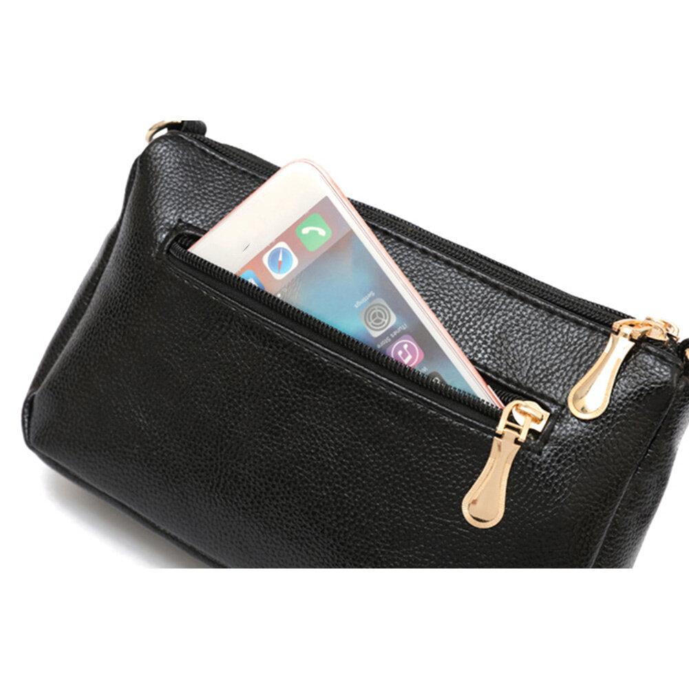 Túi Đựng Điện Thoại Di Động Kéo Đôi Cho Nữ, Ví Đựng Tiền Xu