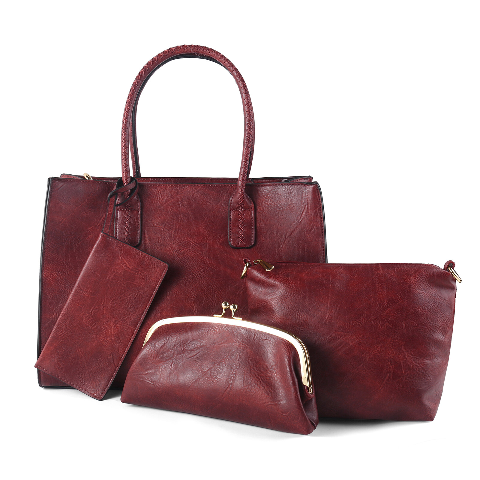 LIKEBAG Fashion commuter large capacity women's handbag Leather casual zipper crossbody bag Exquisite holding clip bag combination bag daily portable bag ราคา 1,530 บาท*ส่งฟรี