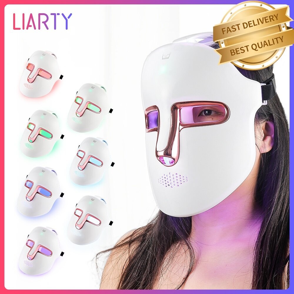 Gambar LIARTY 7 Color Led Facial Light Therapy Lamp Facial Beauty SPA Mask Skin Tighten Improve Skin Elasticity