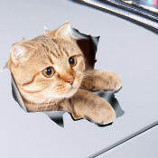 Cute Cat 3D Waterproof Car Sticker - Non-fade PET Material