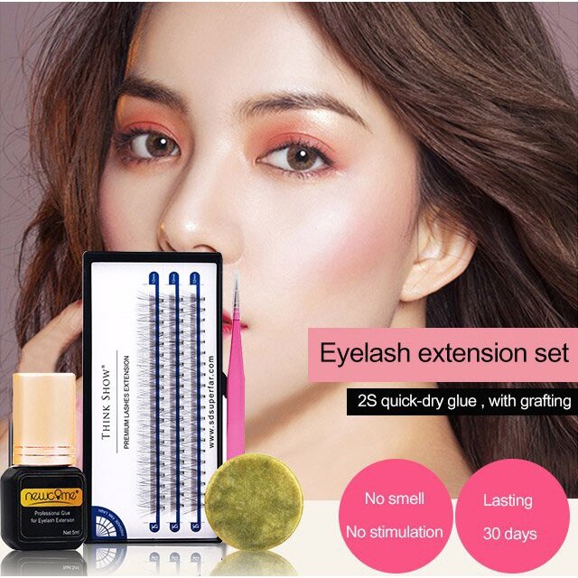 Gambar coolrich [4 8 12pcs] Eyelashes Set Lashes Waterproof Eyeliner False Eyelashes Natural Eye lashes Eyelash Extension Set