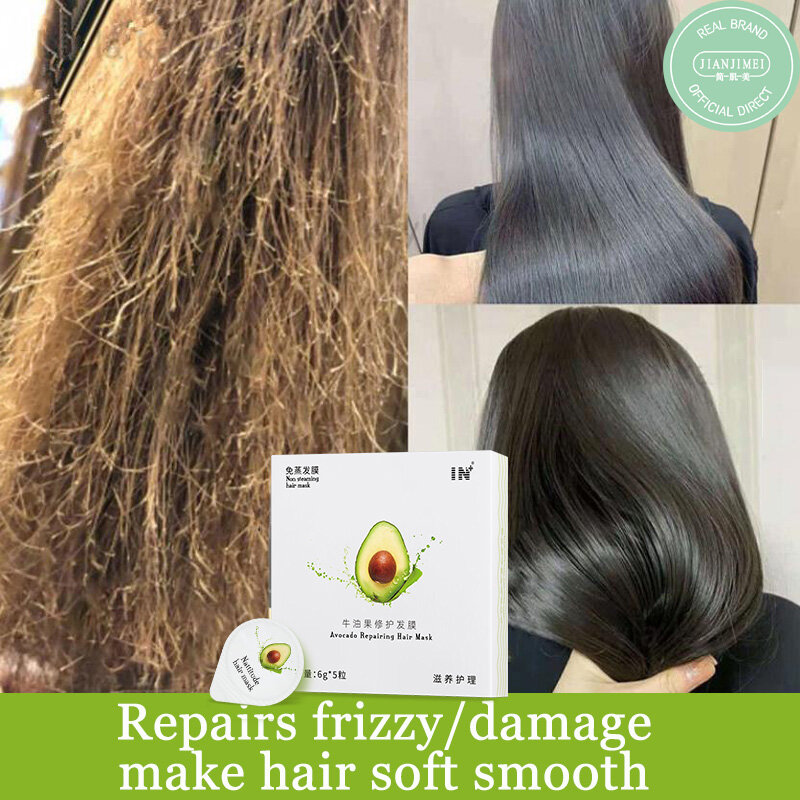 Gambar Hair care Smooth No Steam HairMask Gentle Care And Easy To Comb Hair Mask Solve various hair damage problems Avocado Repair hair mask  Improve Dryness Deep repair of split endshair  Professional hair care