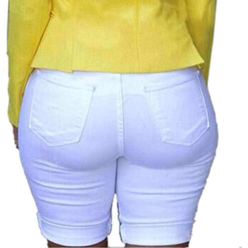 Elastic Pants Destroyed Denim Leggings 
