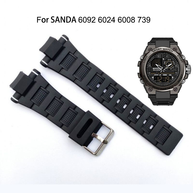 Dây đeo cho sanda 739 6008 6024 6092 dây đeo đồng hồ cao su thay thế dây đeo đồng hồ bằng silicon dây đồng hồ