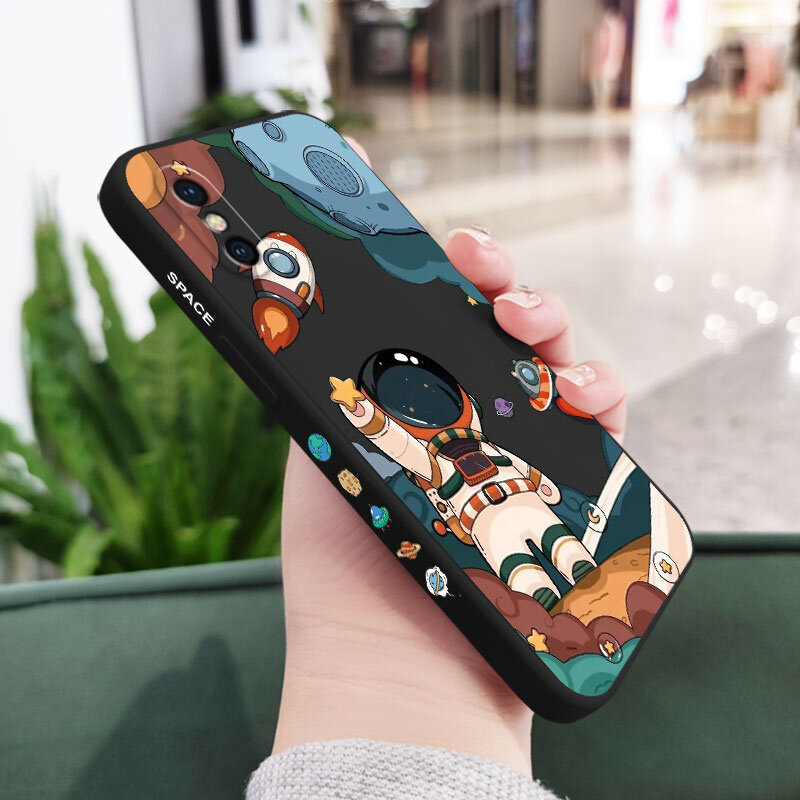 Ốp lưng Này phi hành gia IPhone X XS XR Max 8 7 6 6S Plus SE 2020 2022 Cảm giác thoải mái Silicone lỏng vỏ điện thoại