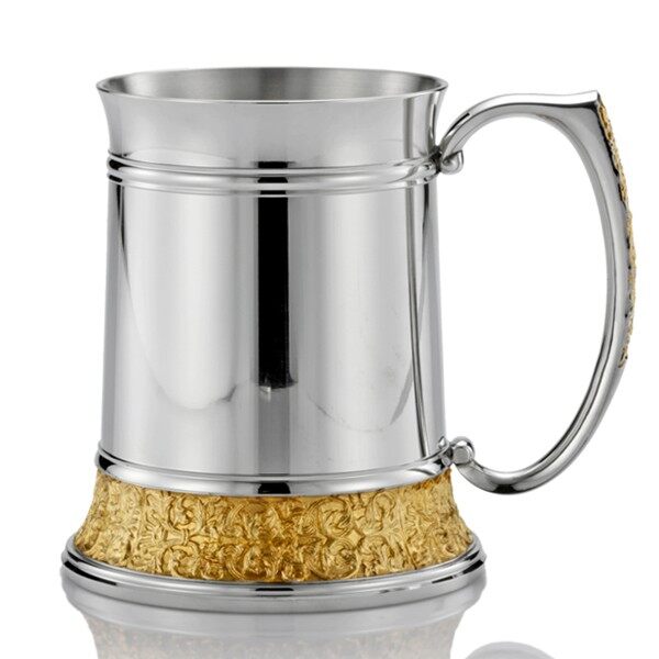Gambar Royal Selangor Classic Expressions Collection Pewter Tankard (L) with 24K Gold Plating Gift