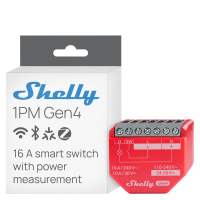 Shelly 1PM Gen4 | Wi-Fi Zigbee Matter Smart Relay Switch with Power Metering 1-Channel 16A | Home Automation | Alexa Google Home Apple HomeKit Compatible | iOS Android App | No Hub