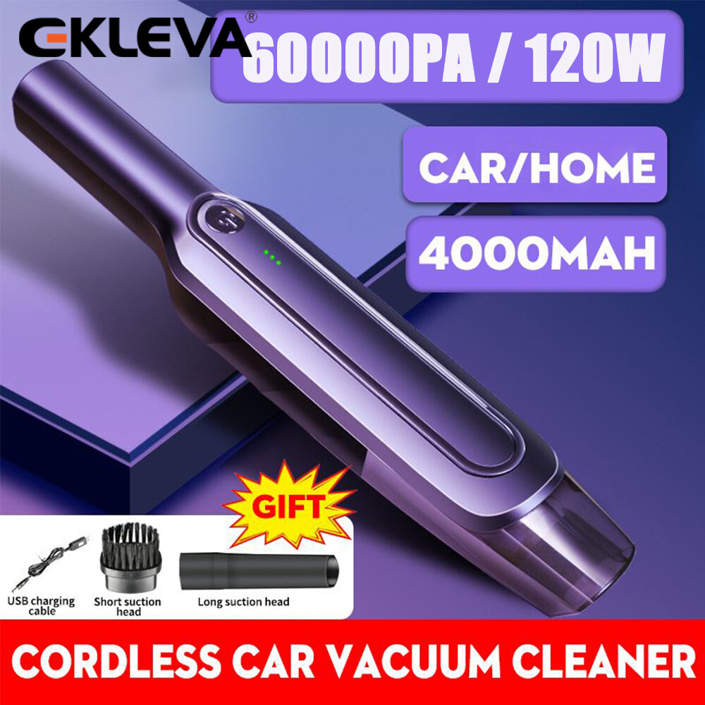 EKLEVA 6000Pa Handheld Wireless Car Vacuum Cleaner 120W Powerful Cyclone