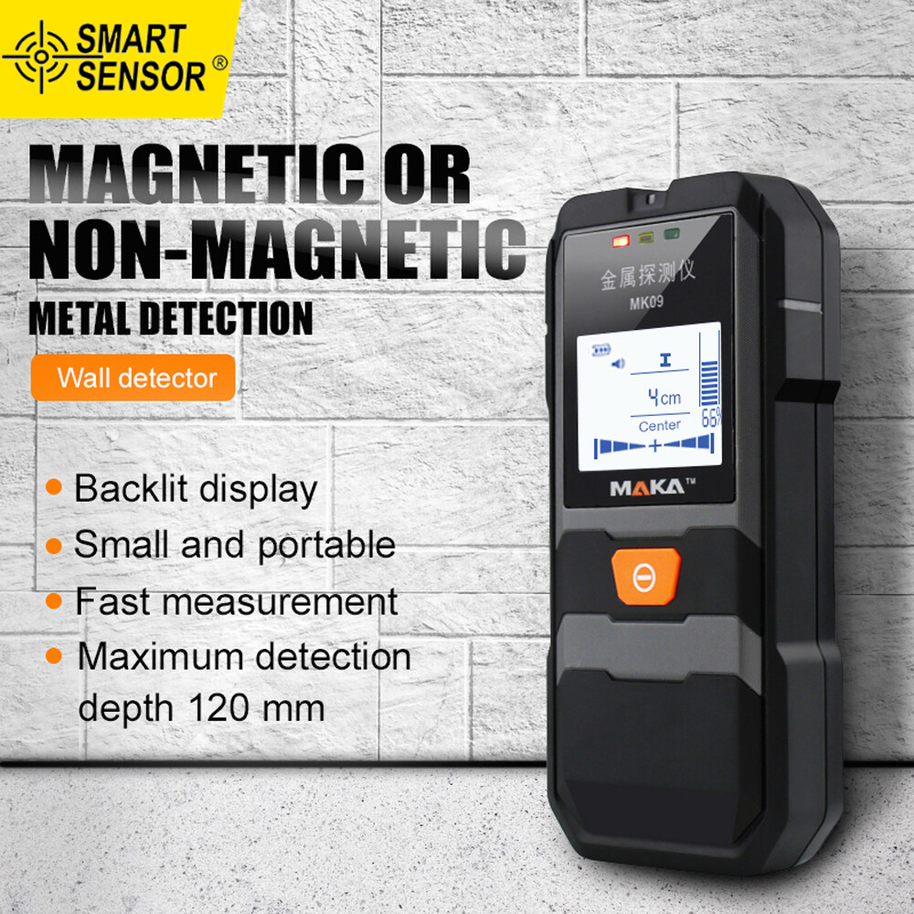Smart sensor máy dò kim loại hồng ngoại màn hình đèn nền lcd cầm tay maka mk09 máy dò ống đồng dây thép vật thể kim loại độ chính xác cao máy dò độ sâu máy quét tường
