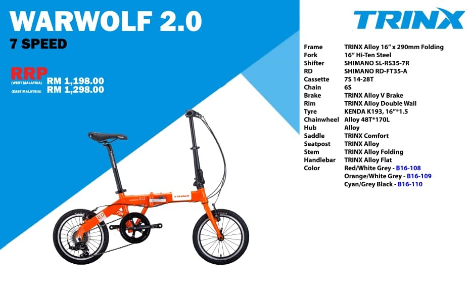 trinx 16 inch folding bike