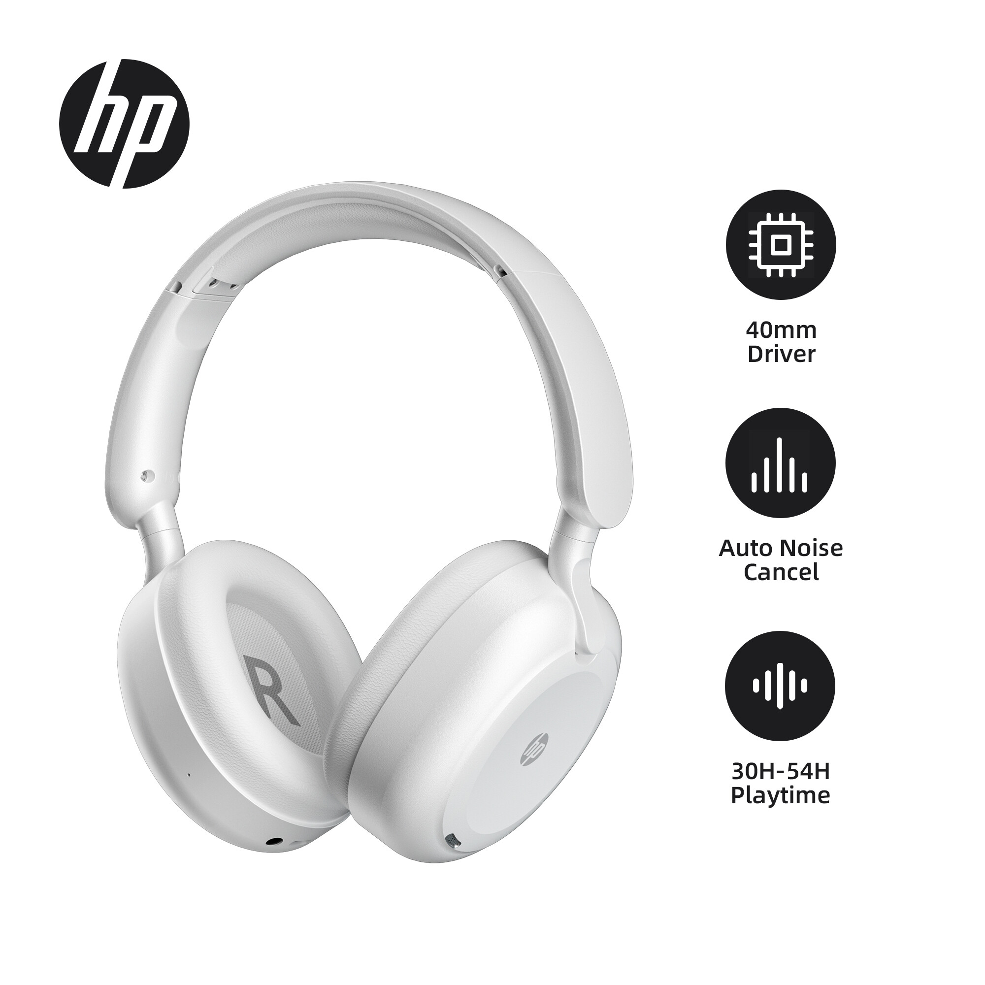 HP Bluetooth 5.3 ANC Headphones - 30H ANC Playtime 35dB Noise Cancelling Comfortable Fit ENC Clear Calls Spatial Audio for Studio/Travel H231A ราคา 1,190 บาท*ส่งฟรี