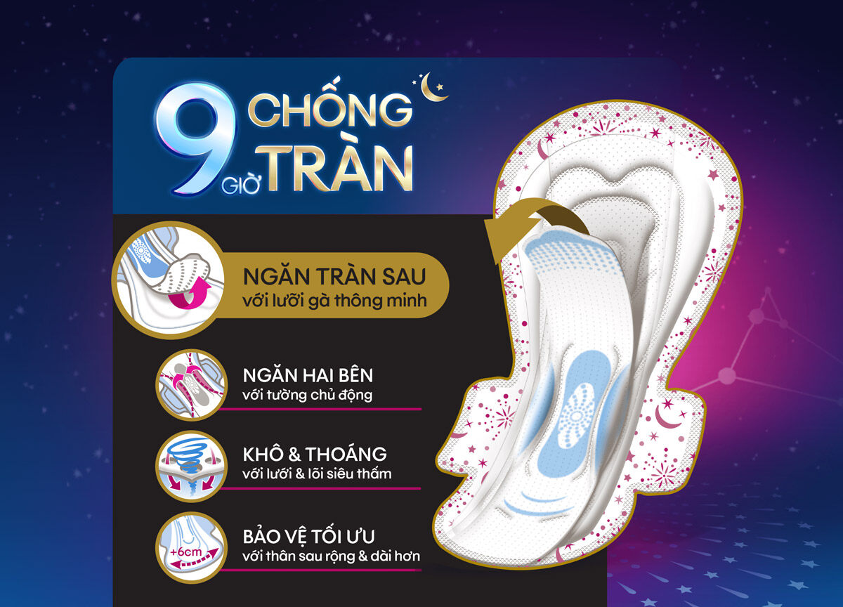 Băng Vệ Sinh Kotex Siêu Ban Đêm 9 Giờ Chống Tràn hiện đã có mặt tại Hasaki với 3 kích cỡ: 28cm - 32cm - 35cm.