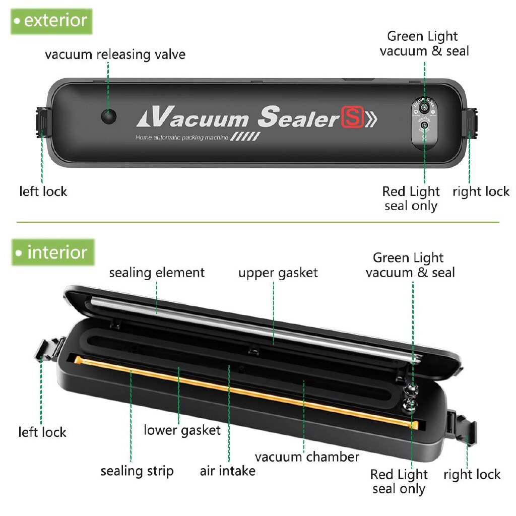 Gambar Vacuum Sealer Machine Automatic Food Sealer Packaging Sealing Machine Fresh Food Saver ??? ???