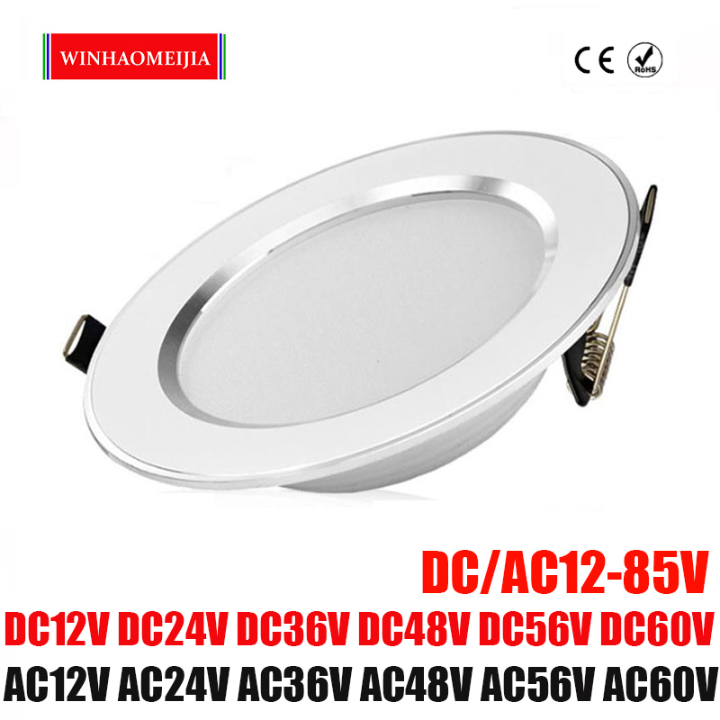 Dc12v 24v 36v 48v 60v đèn led âm trần, 6w 9w 12w 15w 18w 24w nhúng đèn led chiếu điểm, đèn trần, đèn dạng tấm, chiếu sáng trong nhà tròn
