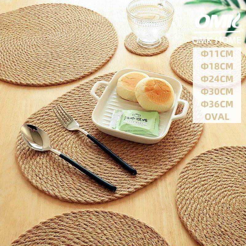 OMK American style placemats for dining table linen hand woven placemats & Coasters ราคา 35 บาท*ส่งฟรี