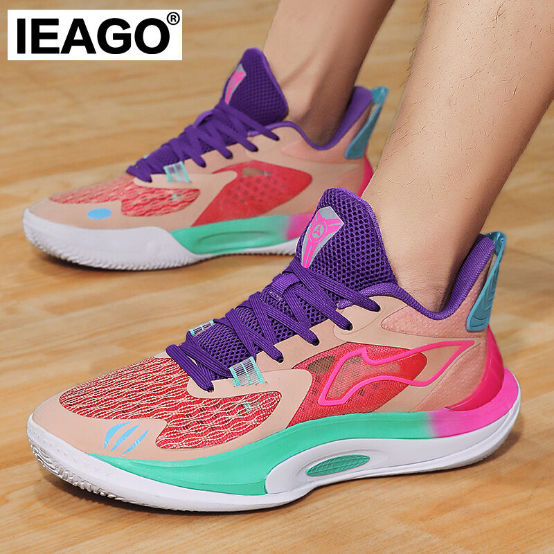 Ieago ban đầu tăng đột biến Giày chơi bóng rổ cho nam nữ chạy tập luyện thể thao giày sneaker thoáng