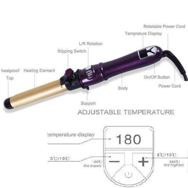 Gambar Professional Rotating Curling Iron Automatic Hair Curler Stick Ceramic Roll Curling 360 degree Automatic Rotation Styling Tools