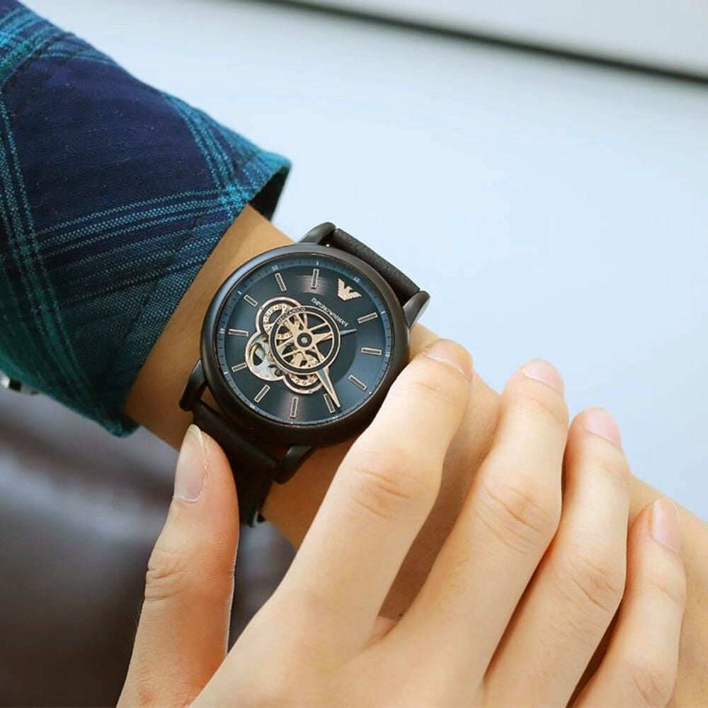 100% Original) Emporio Armani AR60012 Automatic Black-Tone