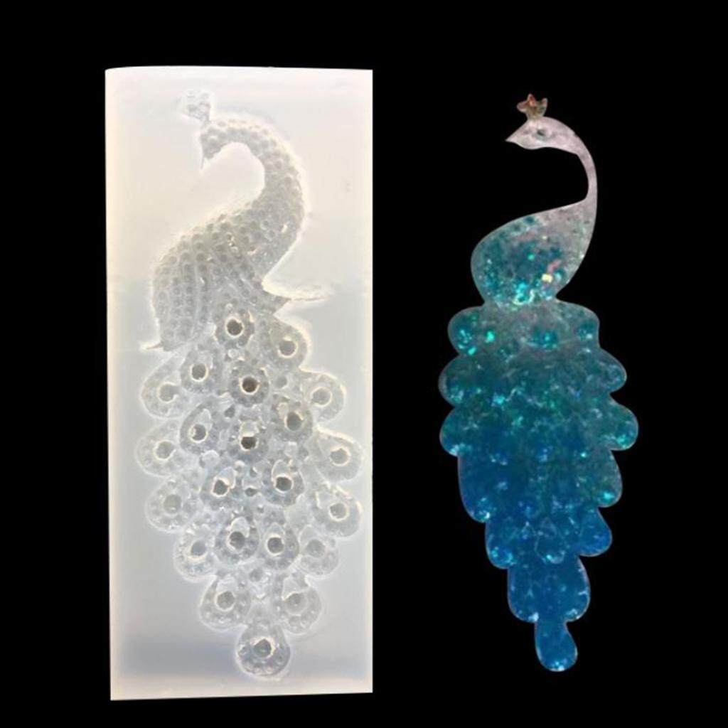 Peacock Resin Tile Earrings