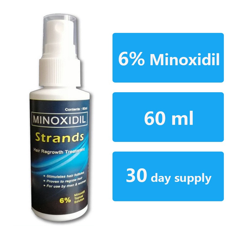 Gambar Minoxidil Strands 6% Minoxidil Topical Solution (60ml per bottle) Hair Grower beard Grower