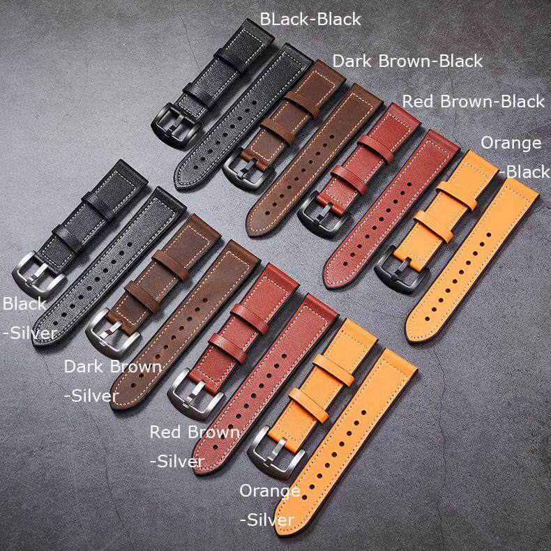 leather watch strap black