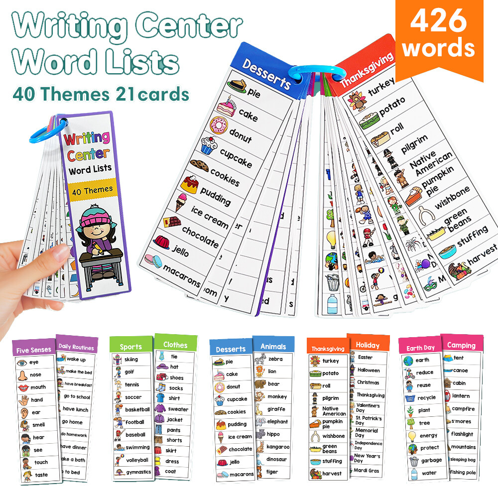 40 Topics 426 Sight Word Flash Card Set Kids Educational Flashcard Journal