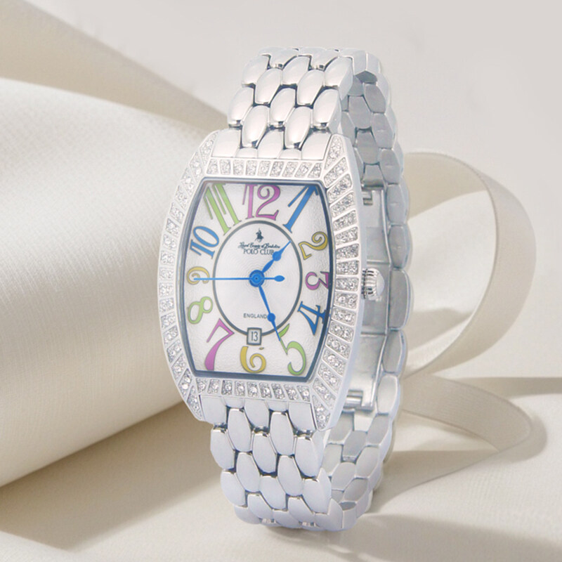 POLO CLUB Fashion Women's Watch Stainless Steel Material with Water Diamond Waterproof Sapphire Glass