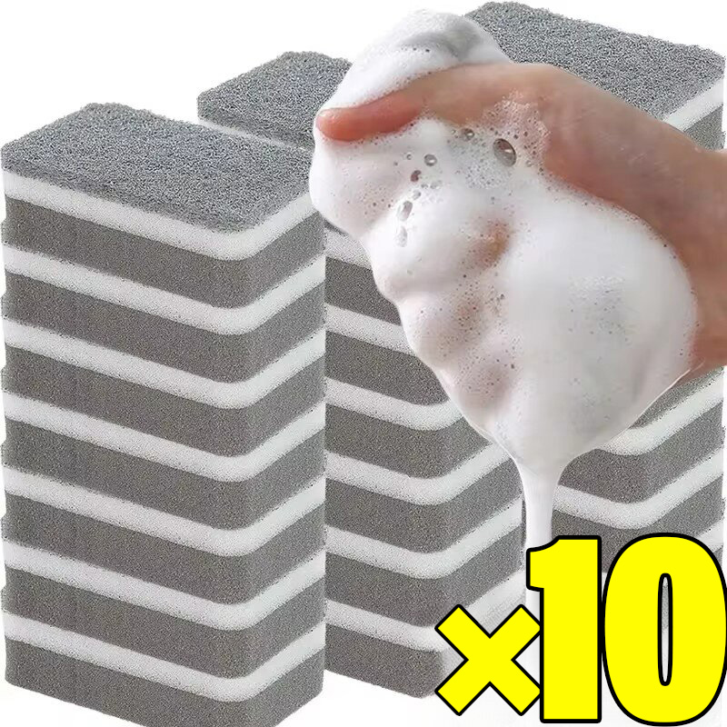 10 cái ba lớp ma thuật miếng bọt rửa chén bát tái sử dụng chảo nồi miếng cọ rửa rửa chén hộ gia đình khăn lau miếng bọt biển trong phòng bếp dụng cụ làm sạch