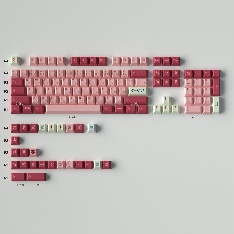 【Keycap only】gmk Darling Keycaps 129 Phím Cherry Profile PBT năm mặt thăng hoa Keycaps cho công tắc 