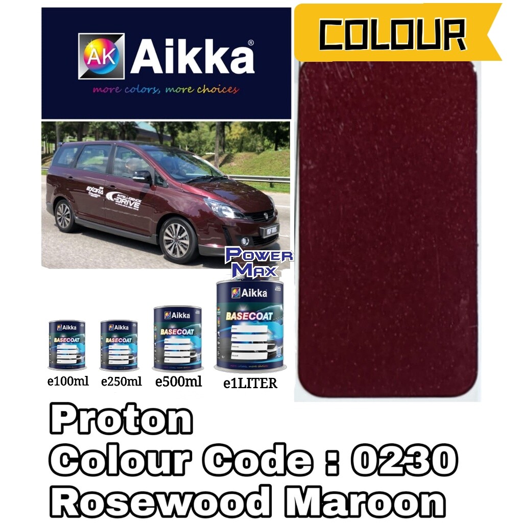 AIKKA PROTON EXORA 0230 ROSEWOOD MAROON 2K CAR PAINT Price, Reviews