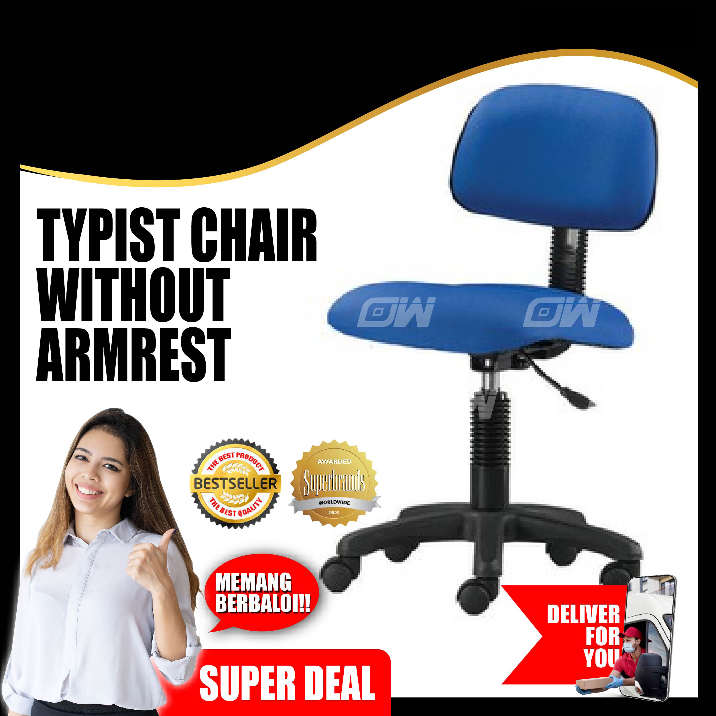 Typist chair best sale without arms