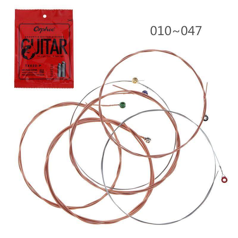 6PCS / Set Acoustic Guitar Strings 010-047 Red Copper String
Anti-Rust Coat with Full Bright Tone & Extra Light Malaysia