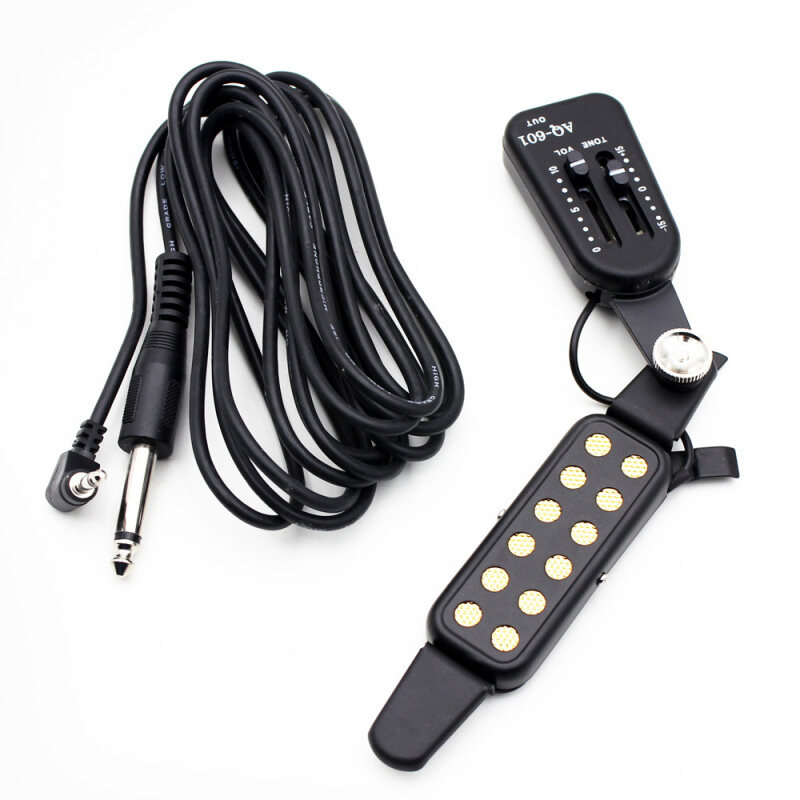AQ-601 12-hole Magnetic Sound Hole Guitar Pickup Transducer with
Volume Tone Tuner Controller 6.5mm Male Plug 3m Audio Cable for
38/39/40/41 Acoustic Guitar Malaysia