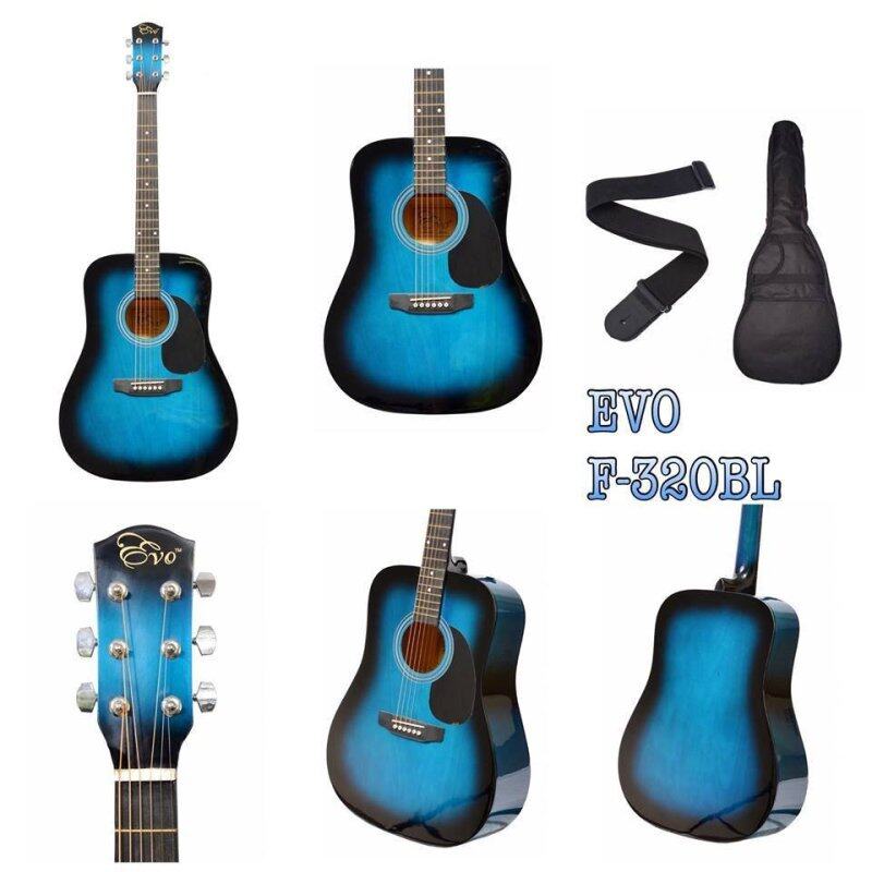 Evo F320 Blue - Acoustic Guitar Free Bag Malaysia