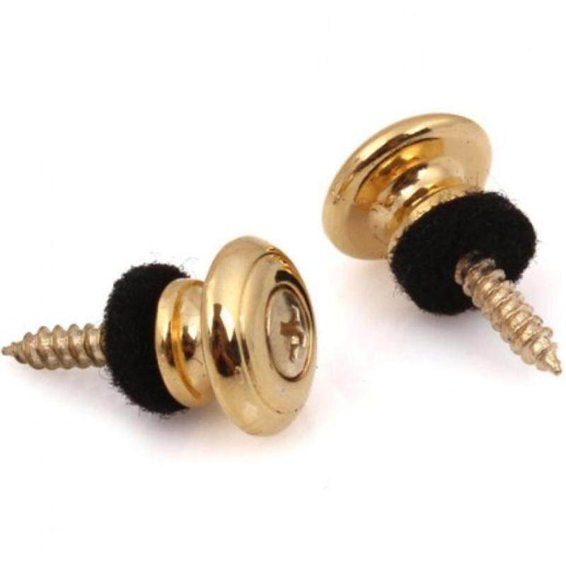 Generic 1 Set Of 2 Mushrooms Head Electric Guitar Strap Buttons Gold Malaysia