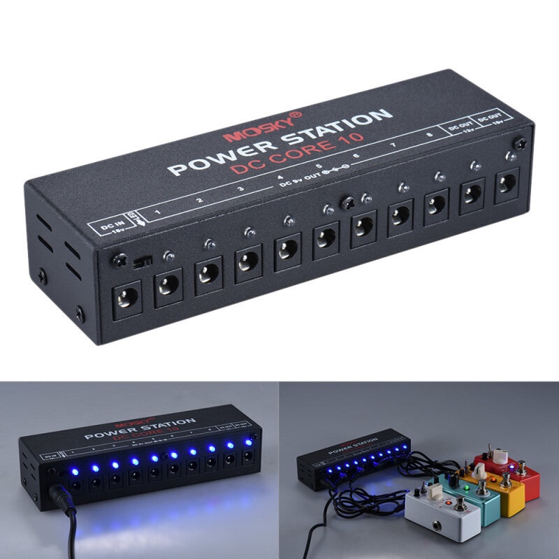 Mini Power Supply Station 10 Isolated DC Outputs for 9V 12V 18V Guitar Effect with Power Cables Malaysia