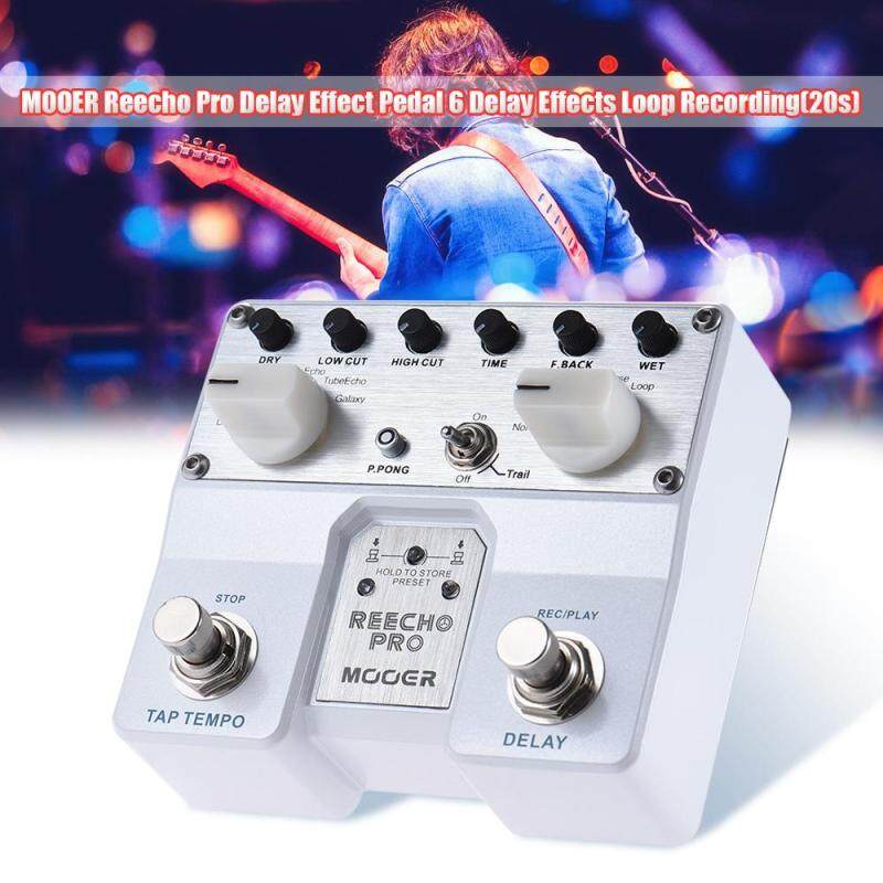 MOOER Reecho Pro Digital Delay Guitar Effect Pedal Twin Footswitch with 6 Delay Effects Loop Recording (20 Seconds) Function Outdoorfree Malaysia