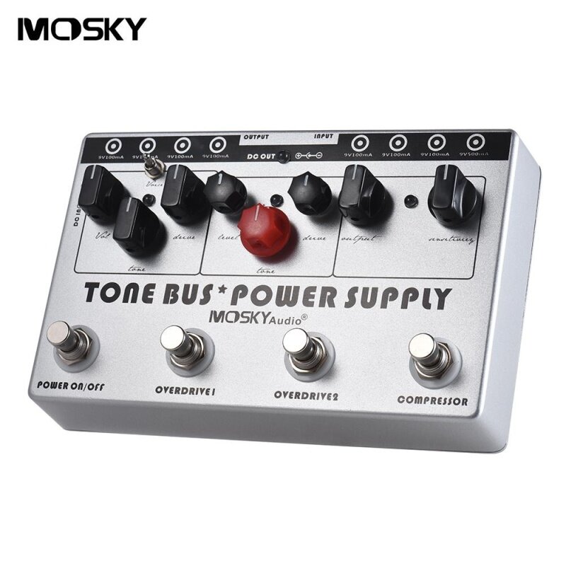 MOSKY Electric Guitar Combined Effect 3 Effects (Compressor + Tube Overdrive + Ultimate Overdrive) + 8 Isolated DC 9V Power Supply Outputs Malaysia