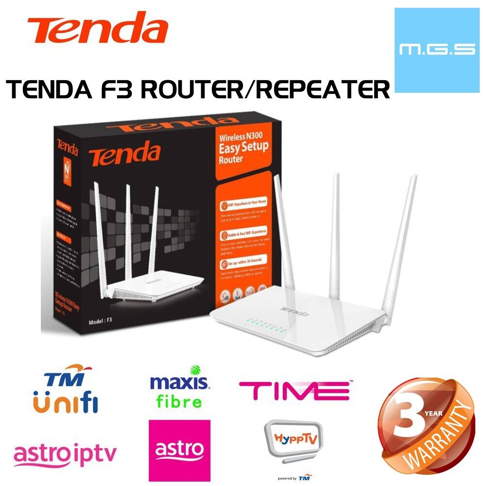 Tenda F3 Wifi Wireless N300 Router For Unifi Maxis Fibre Also Work As Repeater Access Point Ap Mode Ac6 Ac10u Lazada